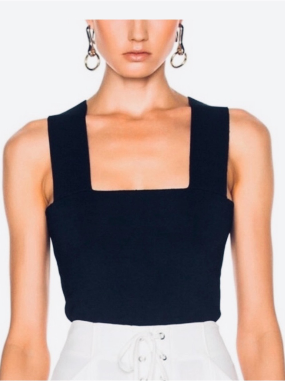 A.L.C. Black Square-Neck Camisole